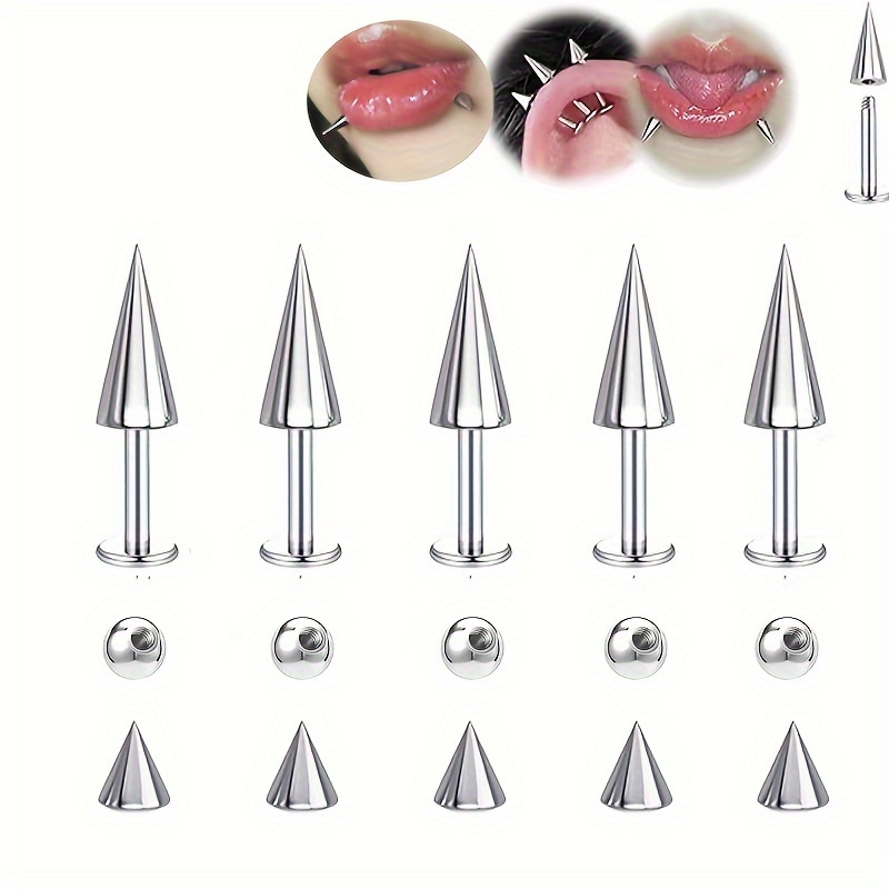 5pcs Spikes Punk Fashion Stain - Body Jewelry Replacement Ball 评论和价格