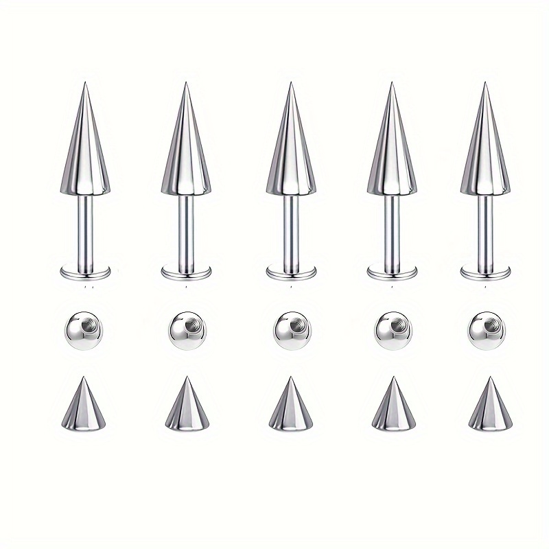 5pcs Spikes Punk Fashion Stain - Body Jewelry Replacement Ball 评论和价格