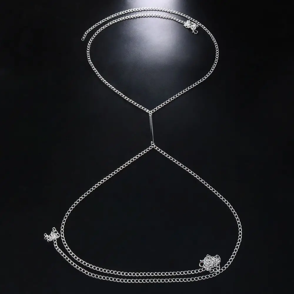 Sexy Metal Chest Chain Harness - Body Jewelry Necklace 评论和价格