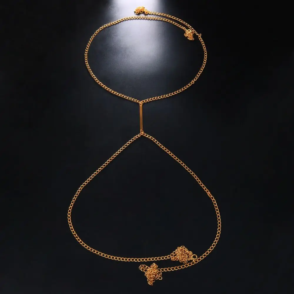Sexy Metal Chest Chain Harness - Body Jewelry Necklace 评论和价格