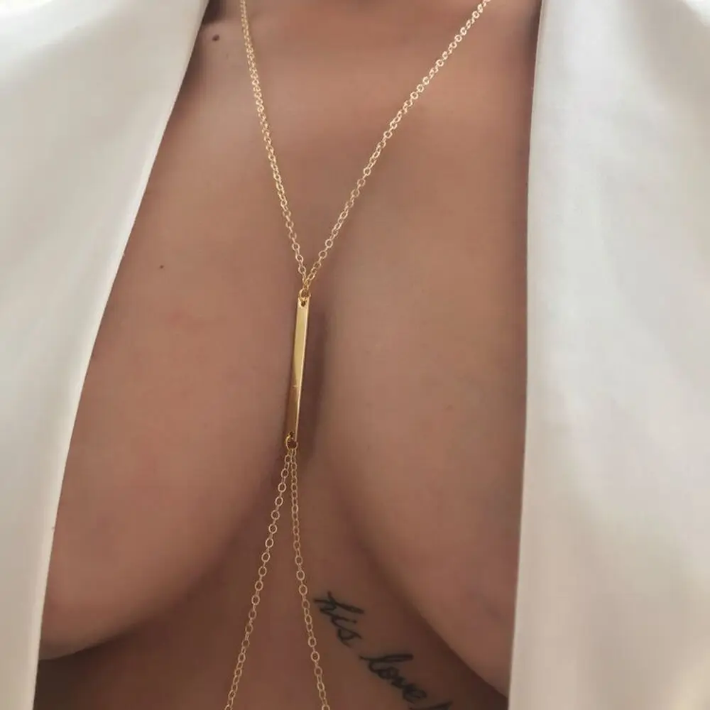 Sexy Metal Chest Chain Harness - Body Jewelry Necklace 评论和价格