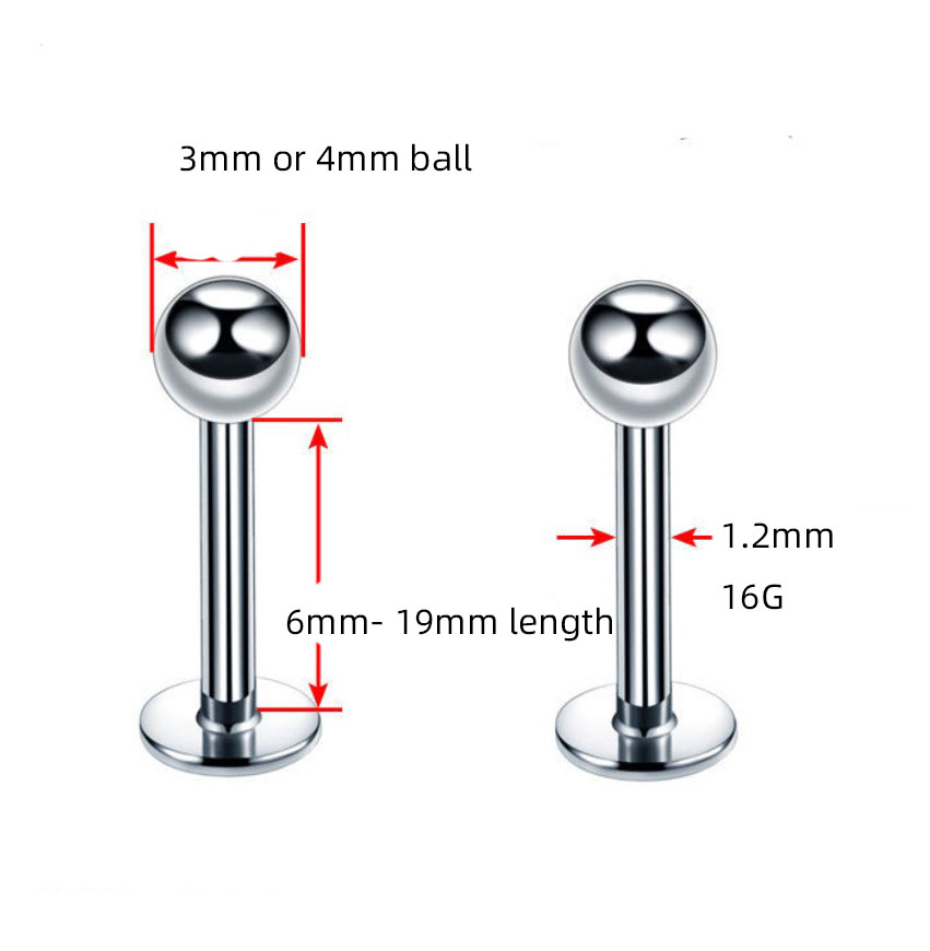 2 Pieces 316L Surgical Steel T - Body Jewelry Surgical Steel 评论和价格