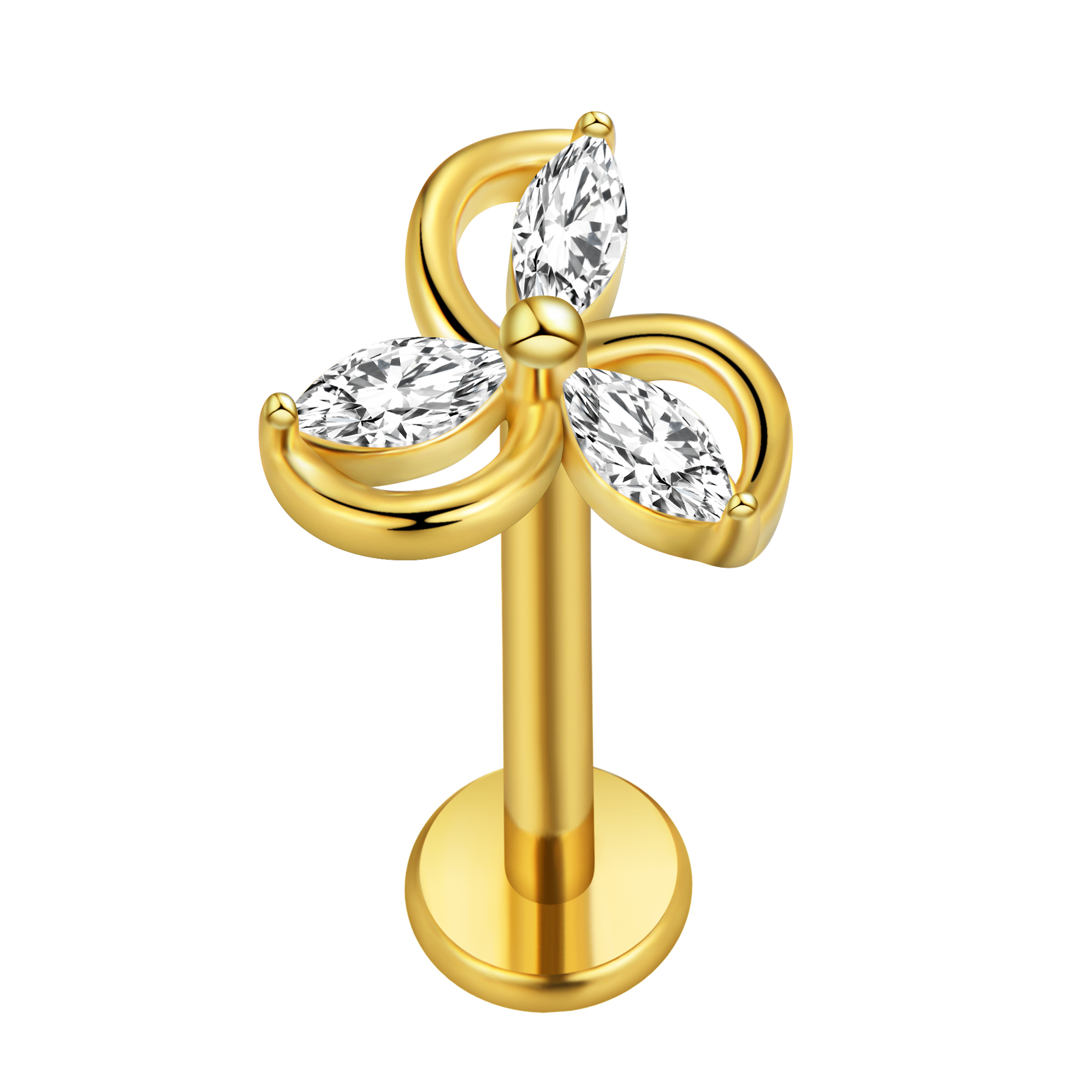 Maple Leaf Labret Piercing Sta - Body Jewelry Surgical Steel 评论和价格