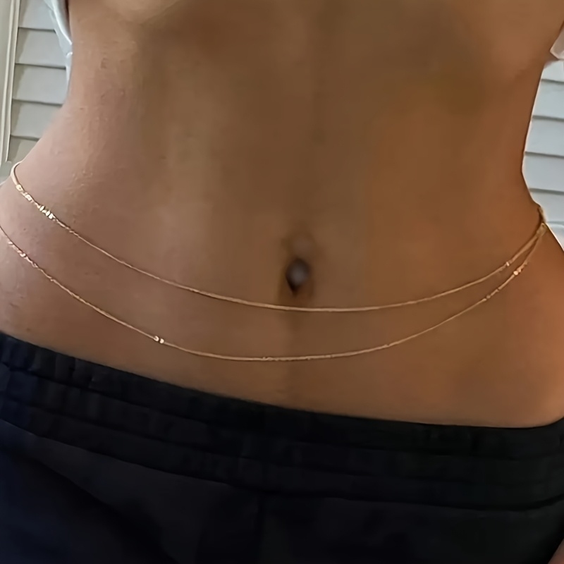 1Double-Layer Gold Metal Waist - Body Jewelry For You 评论和价格