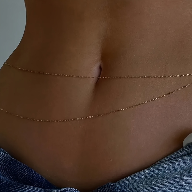 1Double-Layer Gold Metal Waist - Body Jewelry For You 评论和价格